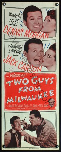 4w692 TWO GUYS FROM MILWAUKEE insert '46 Dennis Morgan, Jack Carson, Joan Leslie, Janis Paige