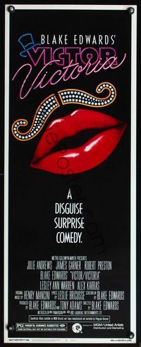 4w703 VICTOR VICTORIA insert '82 Julie Andrews, Blake Edwards, cool lips & mustache John Alvin art!