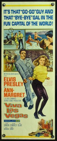 4w708 VIVA LAS VEGAS insert '64 many artwork images of Elvis Presley & sexy Ann-Margret!