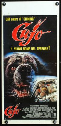 4w793 CUJO Italian locandina '83 Stephen King, different Sciotti horror art of killer dog!