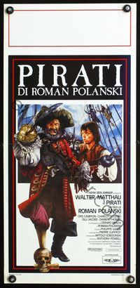 4w914 PIRATES Italian locandina '86 Roman Polanski, wild artwork of pirate Walter Matthau!