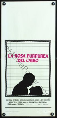 4w920 PURPLE ROSE OF CAIRO Italian locandina '85 Woody Allen, outline of Jeff Daniels & Mia Farrow!