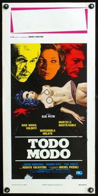 4w966 TODO MODO Italian locandina '76 wild Renato Casaro art of bloody dismembered mannequin!