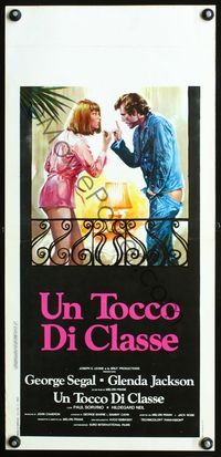4w968 TOUCH OF CLASS Italian locandina '73 art of George Segal arguing with Glenda Jackson!