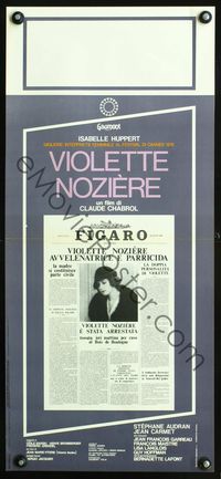 4w985 VIOLETTE Italian locandina '79 Claude Chabrol's Violette Noziere, Isabelle Huppert!