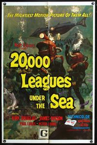 4x008 20,000 LEAGUES UNDER THE SEA 1sh R71 Jules Verne classic, wonderful art of deep sea divers!
