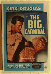 4x020 ACE IN THE HOLE 1sh '51 Billy Wilder classic, Kirk Douglas chokes Jan Sterling, Big Carnival!