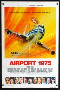 4x026 AIRPORT 1975 int'l 1sh '74 Charlton Heston, Karen Black, G. Akimoto aviation accident art!