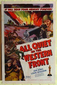 4x027 ALL QUIET ON THE WESTERN FRONT 1sh R50 Lew Ayres in a story of blood, guts and tears!