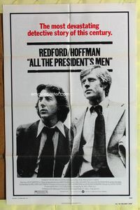 4x028 ALL THE PRESIDENT'S MEN 1sh '76 Dustin Hoffman & Robert Redford as Woodward & Bernstein!