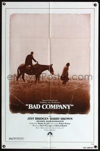 4x042 BAD COMPANY 1sh '72 Jeff Bridges, Barry Brown, Jim Davis, western!
