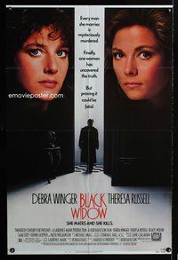 4x082 BLACK WIDOW 1sh '87 headshots of super sexy Debra Winger & Theresa Russell!
