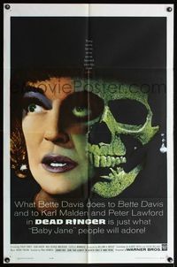4x173 DEAD RINGER 1sh '64 creepy close up of skull & Bette Davis, who kills her own twin!