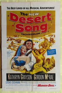 4x178 DESERT SONG 1sh '53 artwork of Gordon McRae holding sexy Kathryn Grayson!