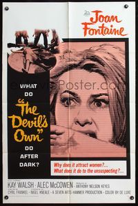 4x184 DEVIL'S OWN 1sh '66 Hammer, Joan Fontaine, what does it do to the unsuspecting?