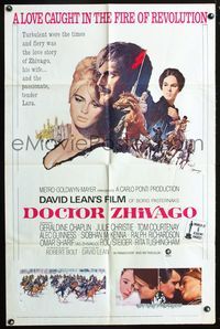 4x197 DOCTOR ZHIVAGO 1sh R74 Omar Sharif, Julie Christie, David Lean English epic, Terpning art!
