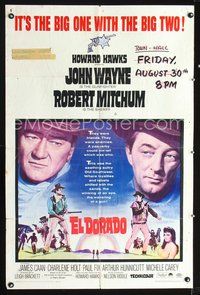 4x234 EL DORADO 1sh '66 John Wayne, Robert Mitchum, Howard Hawks, the big one with the big two!