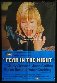 4x262 FEAR IN THE NIGHT English 1sh '72 Judy Geeson being strangled from behind!