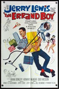 4x243 ERRAND BOY 1sh '62 screwball Jerry Lewis fractures Hollywood w/a million howls!