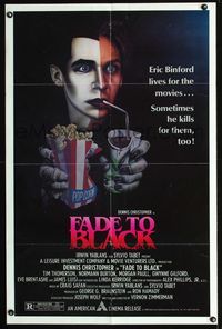 4x248 FADE TO BLACK 1sh '80 Dennis Christopher lives AND kills for the movies!