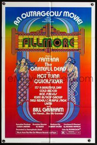4x266 FILLMORE 1sh '72 Grateful Dead, Santana, rock & roll concert, cool Byrd art!