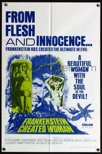 4x310 FRANKENSTEIN CREATED WOMAN 1sh '67 Peter Cushing, Susan Denberg had the soul of the Devil!