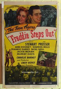 4x312 FREDDIE STEPS OUT 1sh '46 Freddie Stewart, June Preisser & Noel Neill are the Teen Agers!