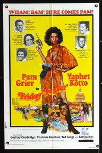 4x316 FRIDAY FOSTER 1sh '76 artwork of sexiest Pam Grier with gun and camera!