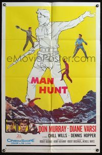 4x319 FROM HELL TO TEXAS 1sh '58 cool full-length art of Don Murray w/rifle, Diane Varsi, Man Hunt!
