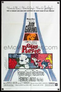 4x329 GAY PURR-EE 1sh '62 Judy Garland, Robert Goulet, Red Buttons, cartoon cats!