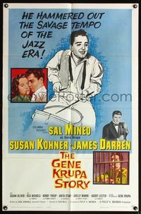 4x331 GENE KRUPA STORY 1sh '60 Sal Mineo hammered out the savage tempo of the Jazz Era!