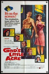 4x348 GOD'S LITTLE ACRE 1sh '58 barechested Aldo Ray & half-dressed sexy Tina Louise!