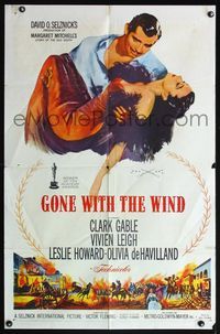 4x353 GONE WITH THE WIND 1sh R61 Clark Gable, Vivien Leigh, Victor Fleming all-time classic!