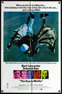 4x377 GYPSY MOTHS style B 1sh '69 Burt Lancaster, John Frankenheimer, image of sky diver w/wings!