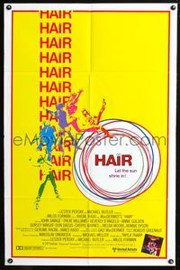 4x378 HAIR int'l 1sh '79 Milos Forman, Treat Williams, musical, let the sun shine in!
