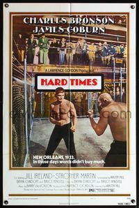 4x382 HARD TIMES style B 1sh '75 Walter Hill directed, Charles Bronson in steel cage boxing ring!