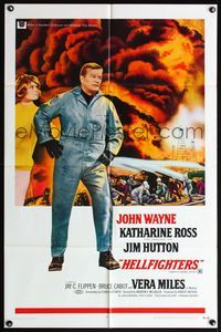 4x400 HELLFIGHTERS 1sh '69 John Wayne as fireman Red Adair, Katharine Ross, cool action image!