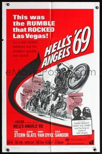 4x403 HELL'S ANGELS '69 1sh '69 art of biker gang in the rumble that rocked Las Vegas!