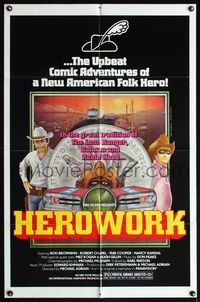 4x407 HEROWORK 1sh '77 Michael Adrian directed, artwork of cowboys by Jim Evans!