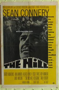 4x414 HILL 1sh '65 directed by Sidney Lumet, great close up of Sean Connery!