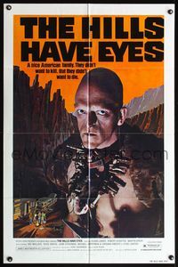 4x415 HILLS HAVE EYES 1sh '78 Wes Craven, classic creepy image of sub-human Michael Berryman!
