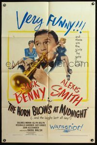 4x430 HORN BLOWS AT MIDNIGHT 1sh '45 Jack Benny is an angel playing trumpet at the end of the world