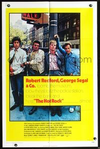 4x435 HOT ROCK 1sh '72 Robert Redford, George Segal, cool cast portrait on the street!