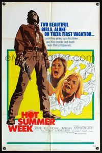 4x437 HOT SUMMER WEEK 1sh '72 two beautiful girls alone on vacation with a murderous hitchhiker!