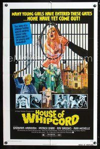 4x450 HOUSE OF WHIPCORD 1sh '74 sexy art of many young girls who go in, but never come out!