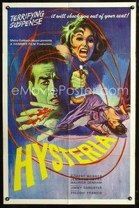 4x464 HYSTERIA  1sh '65 Robert Webber, Hammer horror, it will shock you out of your seat!