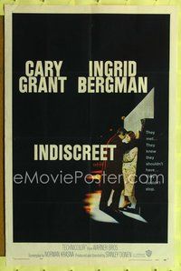 4x480 INDISCREET 1sh '58 Cary Grant, Ingrid Bergman, Stanley Donen, forbidden rendezvous art!