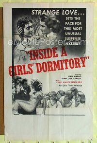 4x483 INSIDE A GIRLS' DORMITORY 1sh '56 strange love sets the pace for the most unusual mystery!