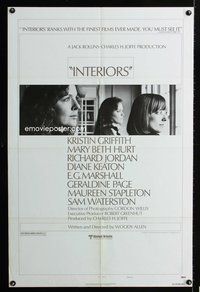 4x486 INTERIORS style B 1sh '78 Woody Allen, Diane Keaton, Mary Beth Hurt, Kristin Griffith!