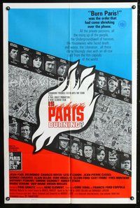 4x492 IS PARIS BURNING European version 1sh '66 Rene Clement's Paris brule-t-il, WWII all-star cast!